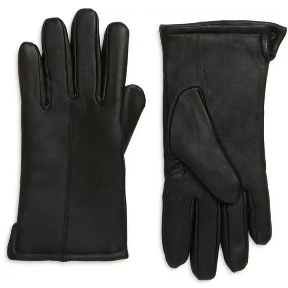 Nordstrom Unisex Black Leather Gloves - Sz L